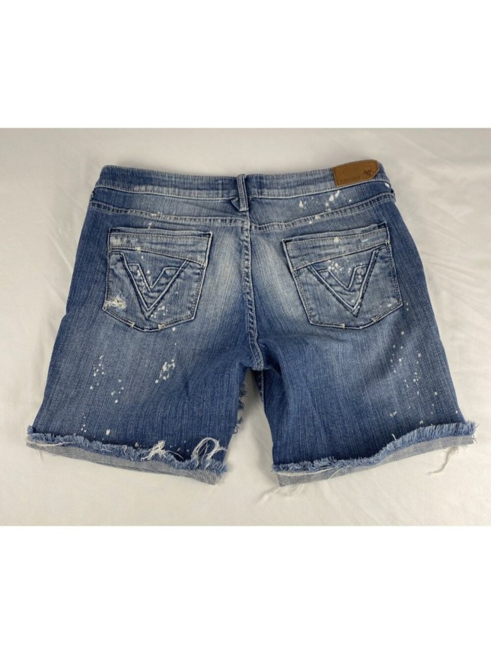 Vigoss Bermuda 5 Pocket Stretch Denim Cuffed Shorts Lowrise Womens / Jrs Size 7 - Picture 2 of 11